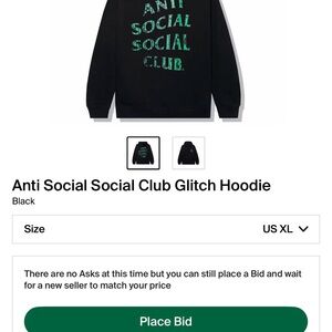 Anti Social Social Club Glitch Hoodie XL